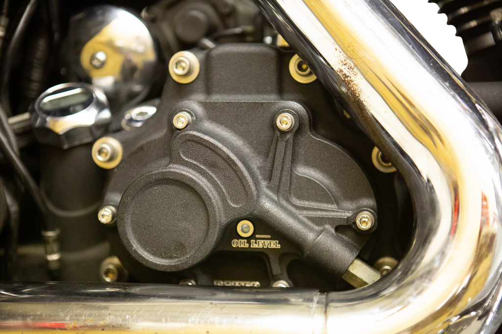 BAKER DRIVETRAIN Function-Formed* Transmission Side Cover - Mechanical - Big Twin - Wrinkle Black BD-10603-A