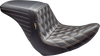 LE PERA Kickflip Up Front Seat - Double Diamond with Chestnut Thread - Black - FL/FX '18-'24 (Part Number: LYRU-590DD-CHET) - Team Dream Rides
