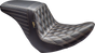 LE PERA Kickflip Up Front Seat - Double Diamond with Chestnut Thread - Black - FL/FX '18-'24 (Part Number: LYRU-590DD-CHET) - Team Dream Rides