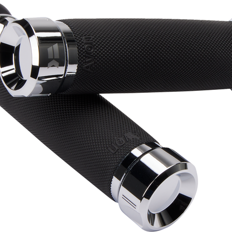 KHROME WERKS Klassic Grips with Custom Contour for 1-Inch Bars - Chrome Finish, Part #500185