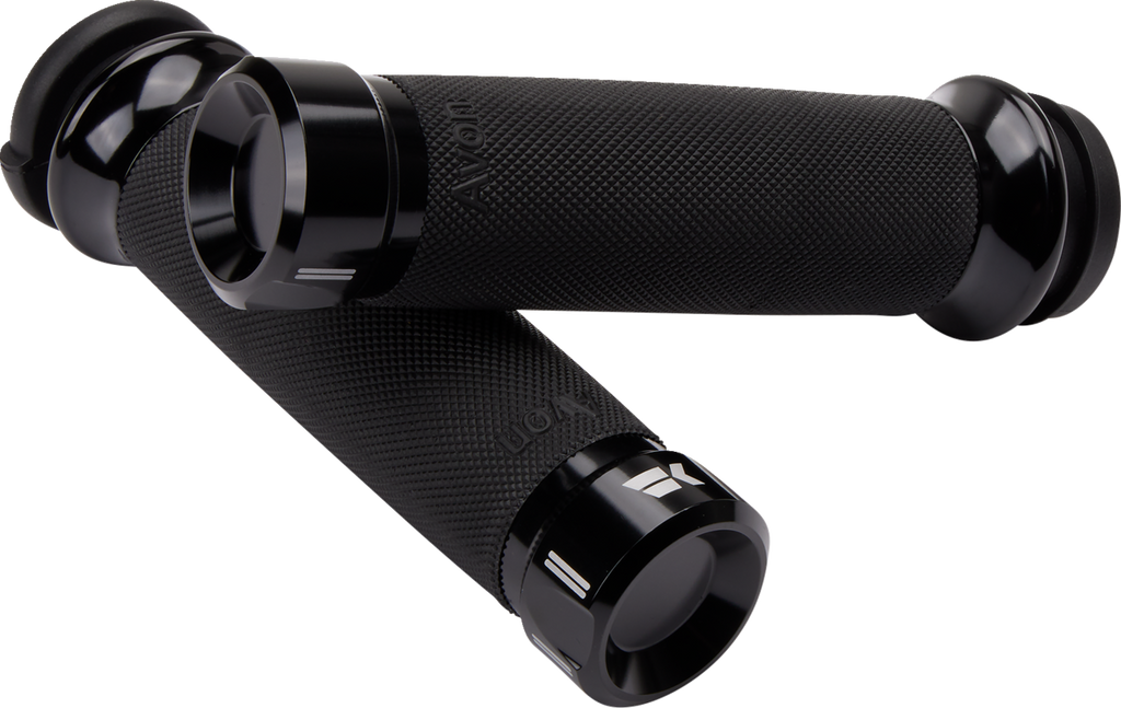 KHROME WERKS Klassic Grips - Custom Contour for 1-Inch Bars - Black, Part Number 500180