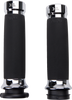 KHROME WERKS Klassic Grips with Custom Contour for 1-Inch Bars - Chrome Finish, Part #500185