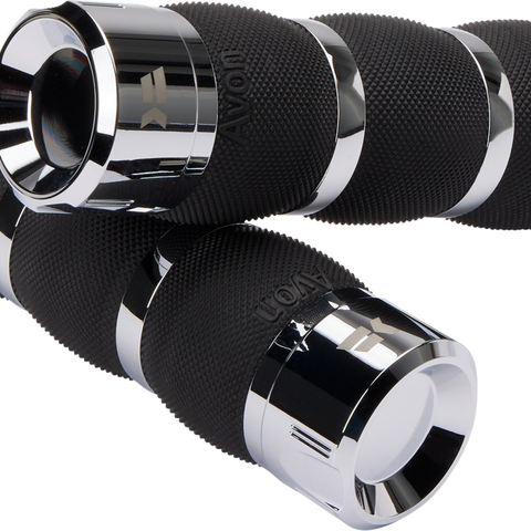 KHROME WERKS Klassic Air Cushion Grips with Chrome Finish – Part No. 500195