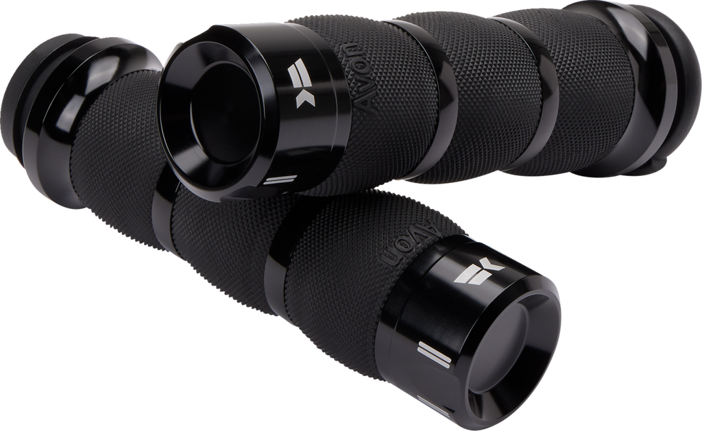KHROME WERKS Klassic Air Cushion Grips for 1-Inch Bars - Black, Part 500190