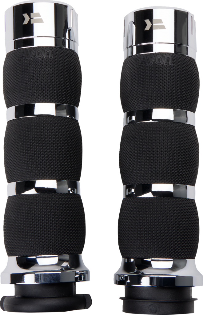 KHROME WERKS Klassic Air Cushion Grips with Chrome Finish – Part No. 500195