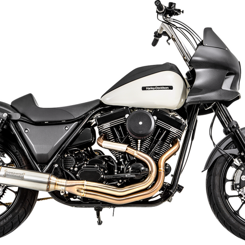 BASSANI XHAUST 2-into-1 Exhaust System with Super Bike 4-Inch Muffler - Stainless Steel 1FXR3SS