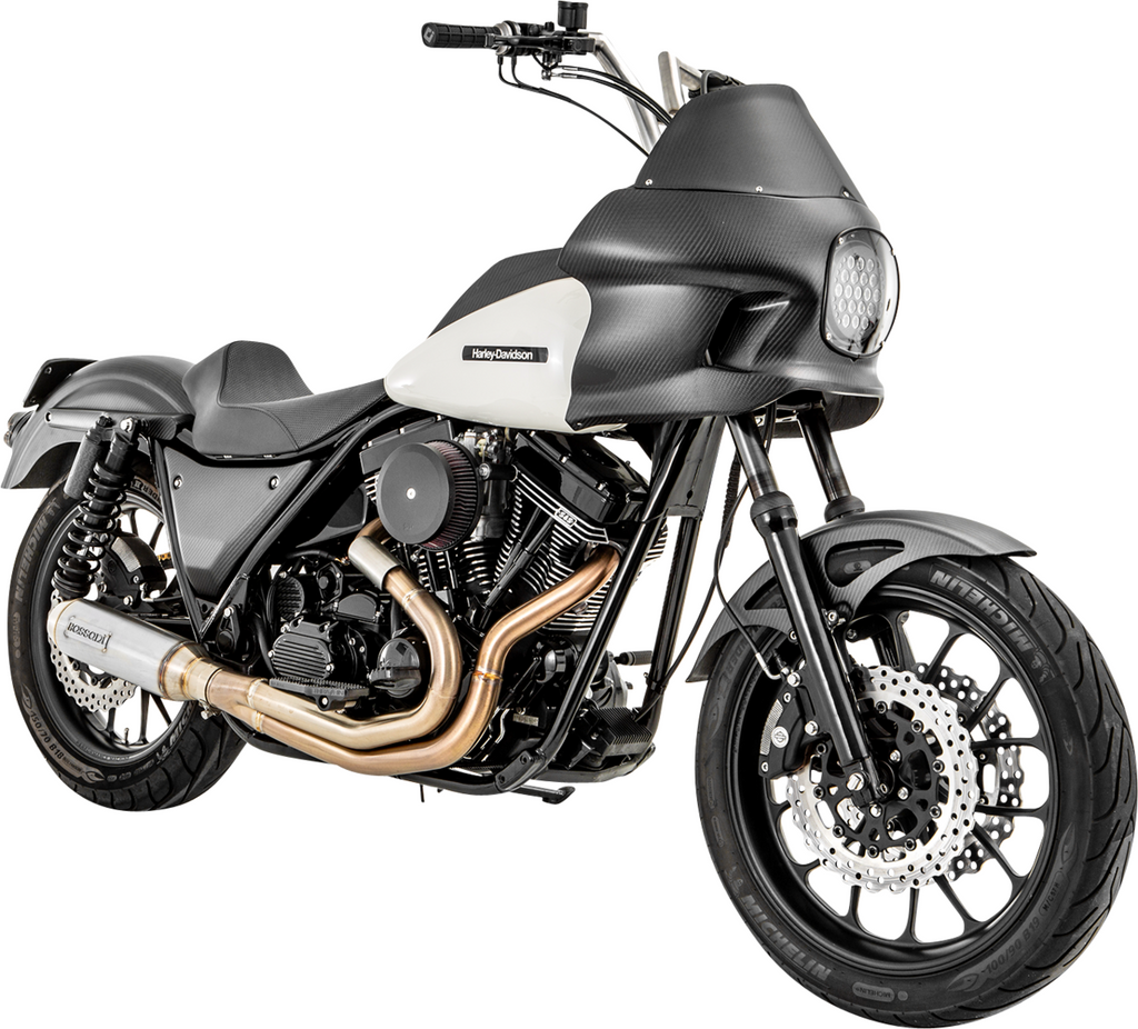 BASSANI XHAUST 2-into-1 Exhaust System with Super Bike 4-Inch Muffler - Stainless Steel 1FXR3SS