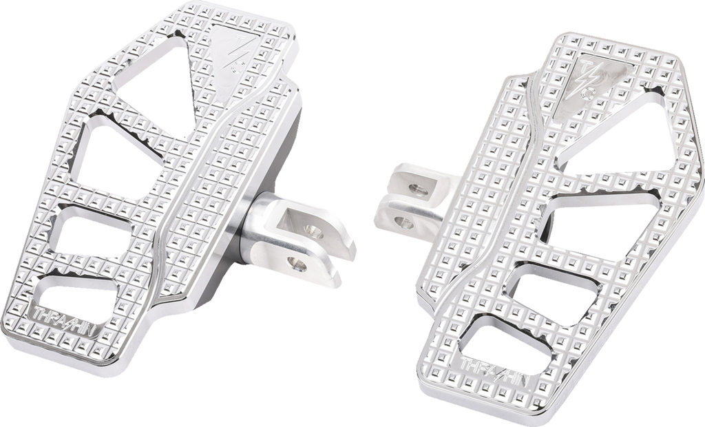 THRASHIN SUPPLY CO. Apex Mini Floorboards - Front - Chrome TSC-2217-3-SF