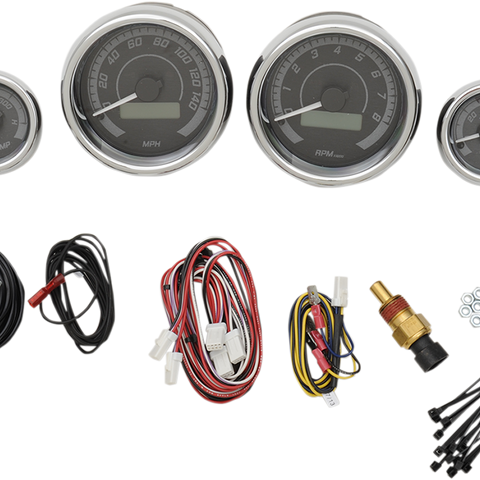 Dakota Digital MVX-8604-KG-C MVX Series 6-Gauge Analog/Digital Kit with Chrome Bezel and Black Face