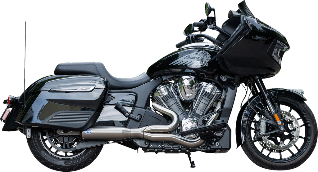 S&S Cycle 2-Into-1 Qualifier Exhaust System - Race Only - Brushed Stainless Steel (Part #550-1082)