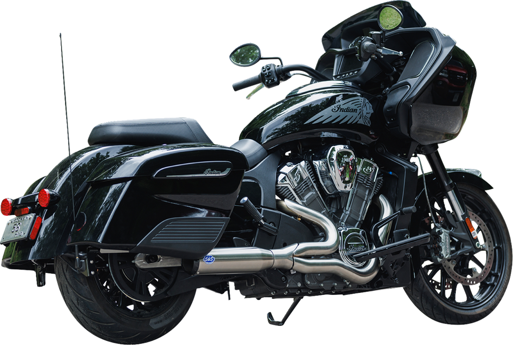 S&S Cycle 2-Into-1 Qualifier Exhaust System - Race Only - Brushed Stainless Steel (Part #550-1082)