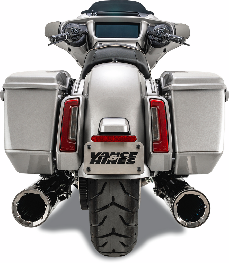 VANCE & HINES Hi-Output Slip-On Mufflers 16468 for High-Performance Motorcycles, Dark Chrome Finish