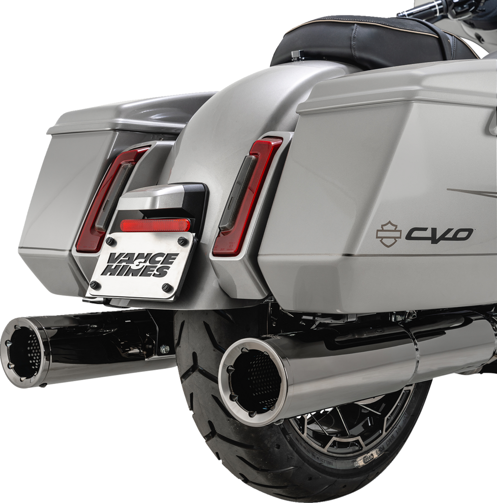 VANCE & HINES Hi-Output Slip-On Mufflers 16468 for High-Performance Motorcycles, Dark Chrome Finish
