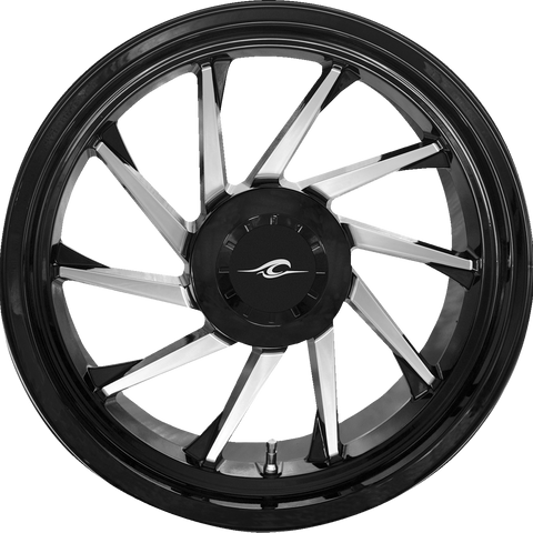 COASTAL MOTO Wheel - Hurricane 3D - Rear Left - Black/Chrome - 18