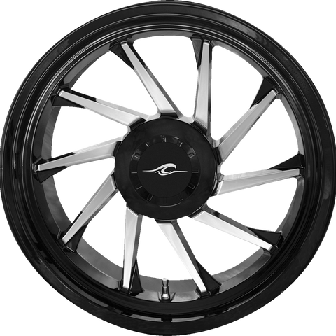 COASTAL MOTO Wheel - Hurricane 3D - Rear Right - Black/Chrome - 18