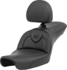 SADDLEMEN Roadsofa* Seat - with Backrest - Black/Black Stitching - FXD '96-'03 896-04-187BR - Team Dream Rides