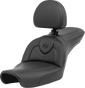 SADDLEMEN Roadsofa* Seat - with Backrest - Black/Black Stitching - FXD '96-'03 896-04-187BR - Team Dream Rides