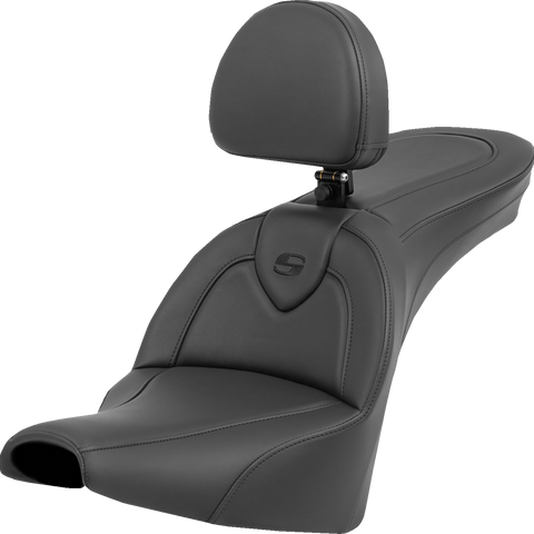 SADDLEMEN Roadsofa* Seat - with Backrest - Black/Black Stitching - FXBB/FXST '18-'23 818-30-187BR - Team Dream Rides