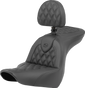 SADDLEMEN Roadsofa* Seat - Lattice Stitch - with Backrest - FXLR/FLSB '18-'23 818-29-182BR - Team Dream Rides