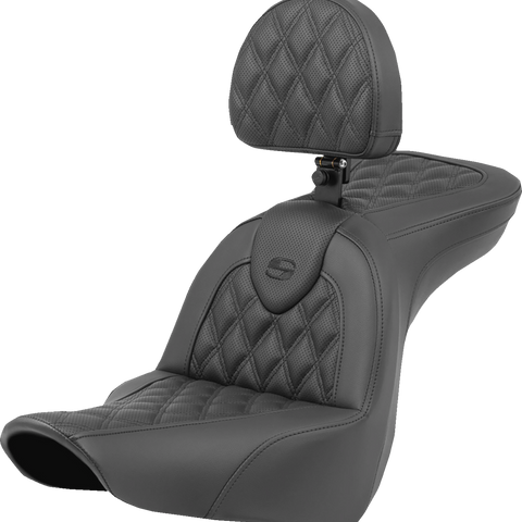 SADDLEMEN Roadsofa* Seat - Lattice Stitch - with Backrest - FXLR/FLSB '18-'23 818-29-182BR - Team Dream Rides