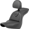 SADDLEMEN Roadsofa* Seat - with Backrest - Black/Black Stitching - FXLR/FLSB '18-'23 818-29-187BR - Team Dream Rides