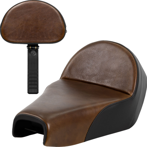 SADDLEMEN Lariat Solo Seat - Distressed Leather - 4.5 Gal Tank - XL '04-'22 807-03B-0041 - Team Dream Rides