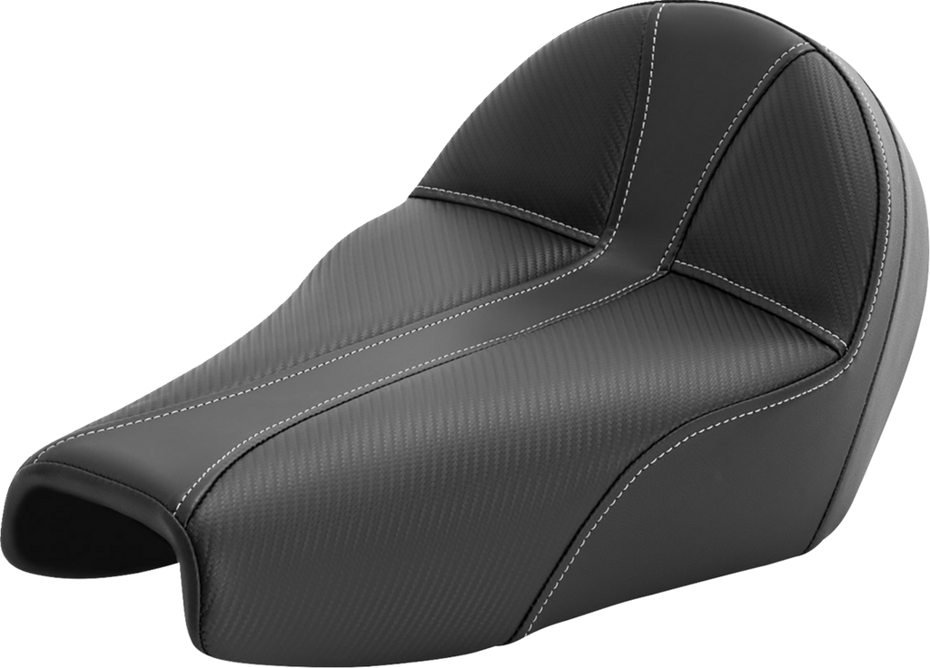 SADDLEMEN Dominator Seat - Black w/ Silver Stitching - XL '04-'22 807-11B-0042 - Team Dream Rides