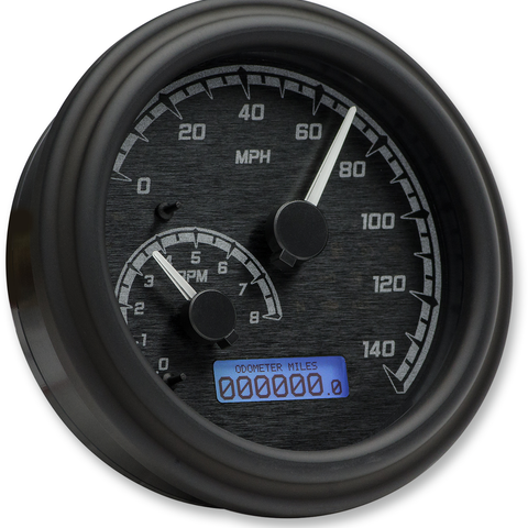 Dakota Digital MVX Series FatBob Analog/Digital Gauge System - Black/Gray/Black MVX-2004-KG-K