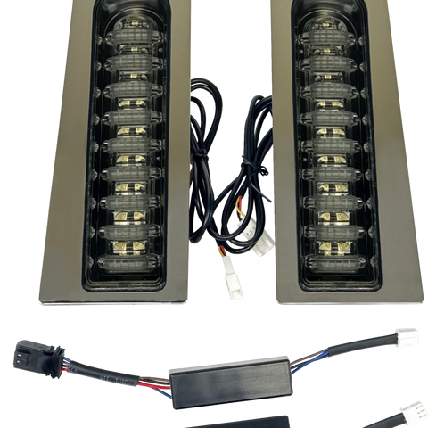 CUSTOM DYNAMICS ProBEAM® Auxiliary Fillerz® Run/Brake/Turn Lights for 2023 CVO Rear Fender, Smoke Lens, Chrome - Part PB-FILL-23-SC