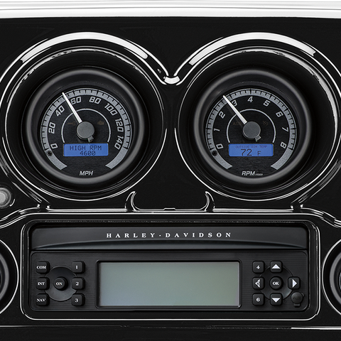 Dakota Digital MVX-8600-KG-K MVX Series 6-Gauge Analog/Digital Kit with Black Bezel and Gray Background