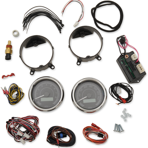 Dakota Digital MVX-8K Series 2-Gauge Kit with Chrome Bezel and Black Face - MVX-8200-KG-C