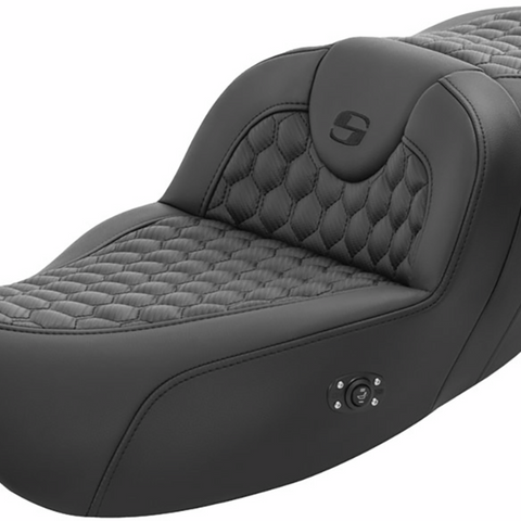 SADDLEMEN RoadSofa* Seat - Honeycomb - without Backrest - Extended Reach - Heated - FL '08-'23 808-07B-190HCT - Team Dream Rides