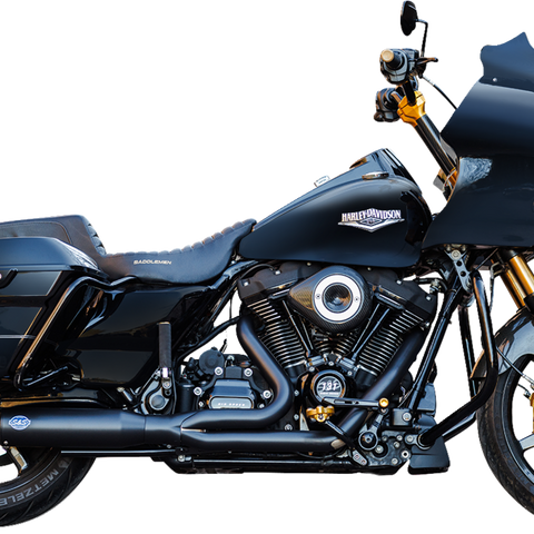 S&S CYCLE 2-into-1 Qualifier Exhaust System - Race Only - Black 550-1109 - Team Dream Rides