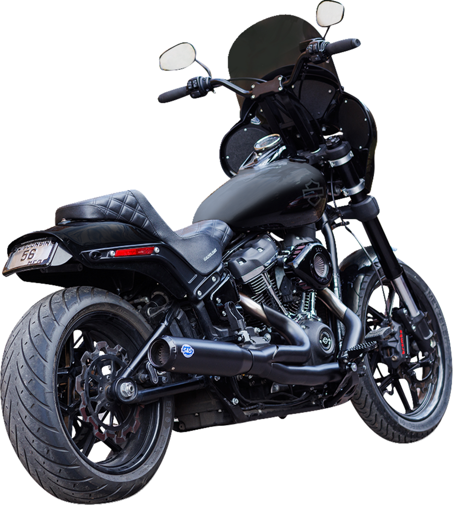 S&S CYCLE 2-into-1 Qualifier Exhaust System - Race Only - Black 550-1106 - Team Dream Rides