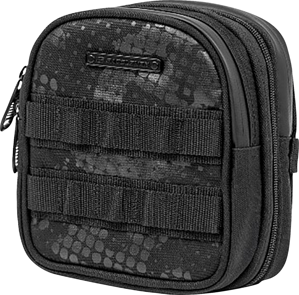 SADDLEMEN Fundamentals Sissy Bar Bag Black EX000978 with Expandable Zipped Pockets and MOLLE Compatibility