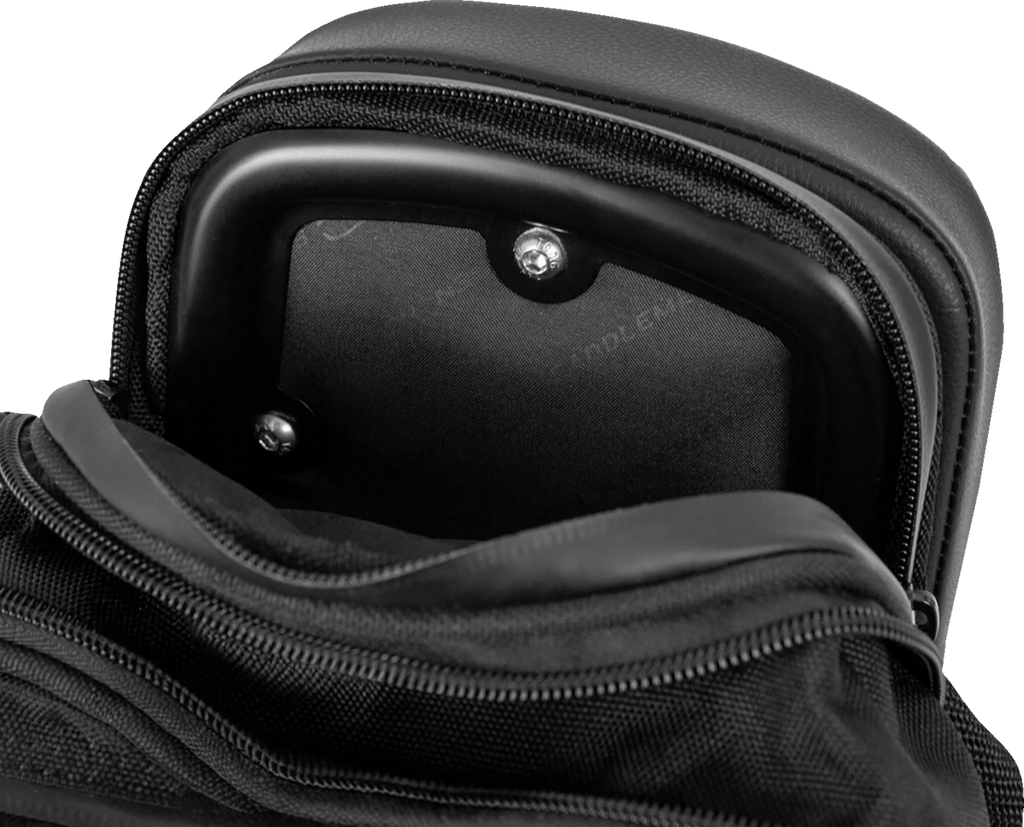 SADDLEMEN Fundamentals Sissy Bar Bag Black EX000978 with Expandable Zipped Pockets and MOLLE Compatibility