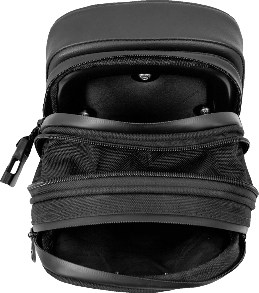 SADDLEMEN Fundamentals Sissy Bar Bag Black EX000978 with Expandable Zipped Pockets and MOLLE Compatibility