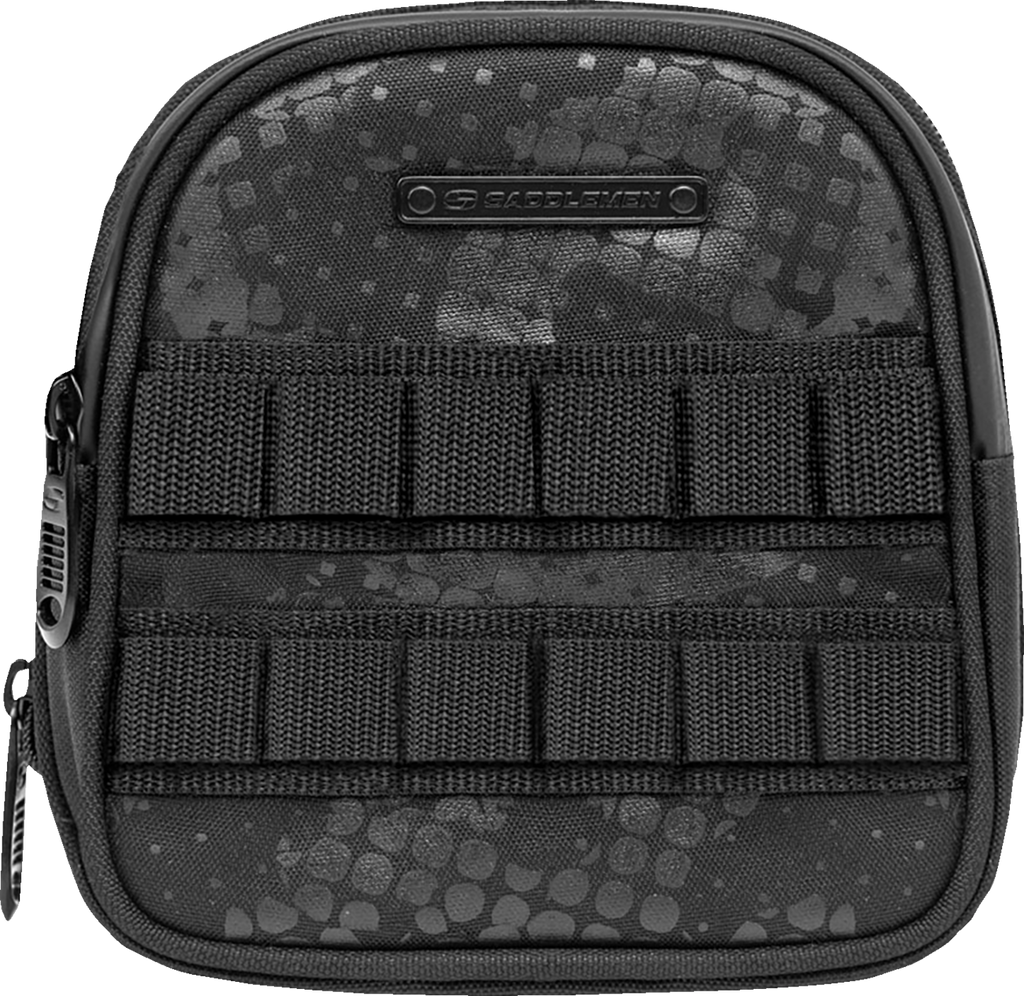 SADDLEMEN Fundamentals Sissy Bar Bag Black EX000978 with Expandable Zipped Pockets and MOLLE Compatibility