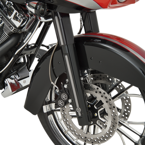 PERFORMANCE MACHINE (PM) Fork Leg Kit - Black - Lower - Dual Disc - Contrast Cut - '08-'13 0208-2056-BM - Team Dream Rides