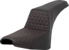 SADDLEMEN Step-Up Seat - Honeycomb - Red Stitching - FXBB/FXST '18-'23 A818-30-177RED - Team Dream Rides