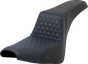 SADDLEMEN Step-Up Seat - Honeycomb - Blue Stitching - FXBB/FXST '18-'23 A818-30-177BLU - Team Dream Rides