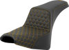 SADDLEMEN Step-Up Seat - Honeycomb - Gold Stitching - FXBB/FXST '18-'23 A818-30-177GOL - Team Dream Rides