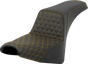 SADDLEMEN Step-Up Seat - Honeycomb - Gold Stitching - FXBB/FXST '18-'23 A818-30-177GOL - Team Dream Rides