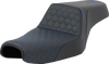 SADDLEMEN Step-Up Seat - Honeycomb - Blue Stitching - Sportster '04-'21 A807-11-177BLU - Team Dream Rides