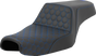 SADDLEMEN Step-Up Seat - Honeycomb - Blue Stitching - Sportster '04-'21 A807-11-177BLU - Team Dream Rides