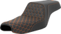 SADDLEMEN Step-Up Seat - Honeycomb - Orange Stitching - Sportster '04-'21 A807-11-177ORA - Team Dream Rides