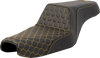 SADDLEMEN Step-Up Seat - Honeycomb - Gold Stitching - Sportster '04-'21 A807-11-177GOL - Team Dream Rides