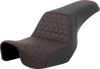 SADDLEMEN Step-Up Seat - Honeycomb - Red Stitching - Dyna '06-'17 A806-04-177RED - Team Dream Rides