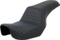 SADDLEMEN Step-Up Seat - Honeycomb - Blue Stitching - Dyna '06-'17 A806-04-177BLU - Team Dream Rides
