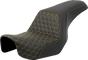 SADDLEMEN Step-Up Seat - Honeycomb - Gold Stitching - Dyna '06-'17 A806-04-177GOL - Team Dream Rides